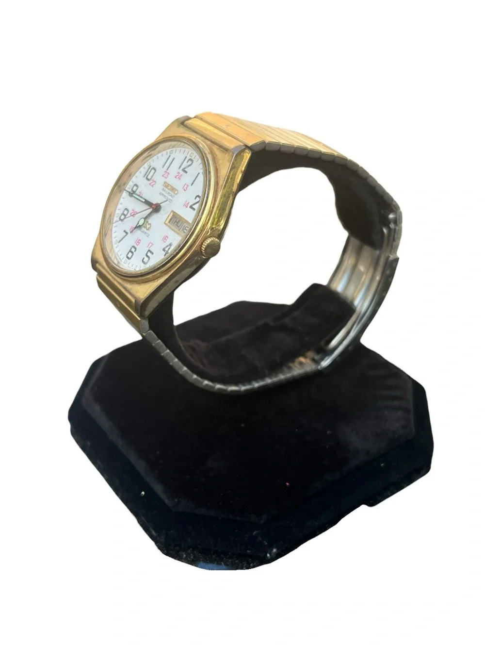Vintage Seiko SQ 6923-7039 Railroad Approved Gold Tone Quartz Watch Untested